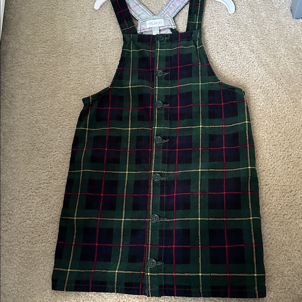 Girls 12 Jumper Green and Red Plaid